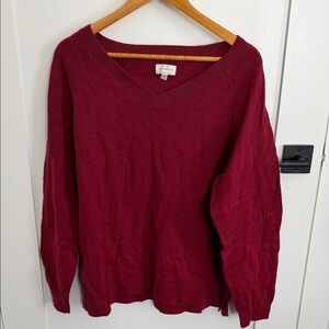 Lucky Brand Women's V-Neck Sweater in Wine